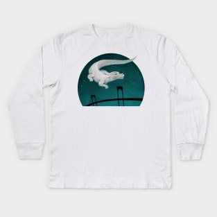 Luck Dragon Spotted Over Harbor Kids Long Sleeve T-Shirt